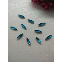 Стразы в цапах "Узкий листик" 4*15 мм цв. голубой, цена за 1 шт